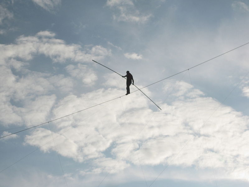 Figure on a highwire