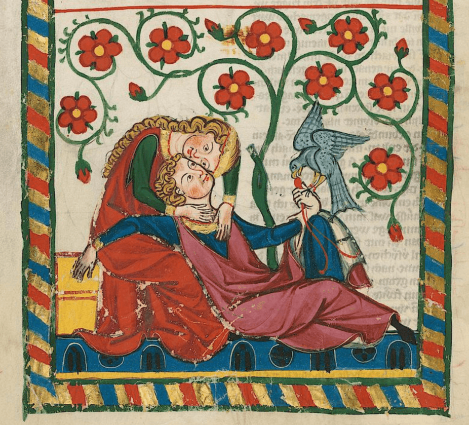 Lovebirds in the 14th-century Codex Manesse